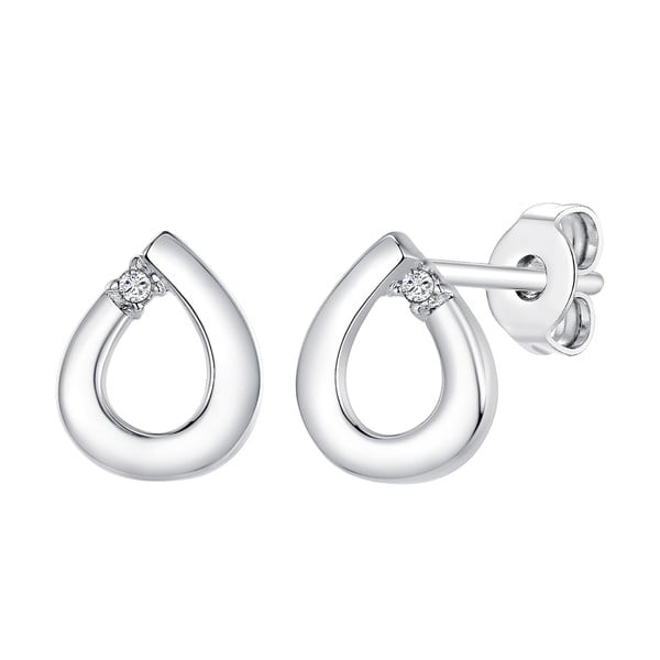 Anabela ezüst fülbevaló valódi gyémánttal - Tess Diamonds