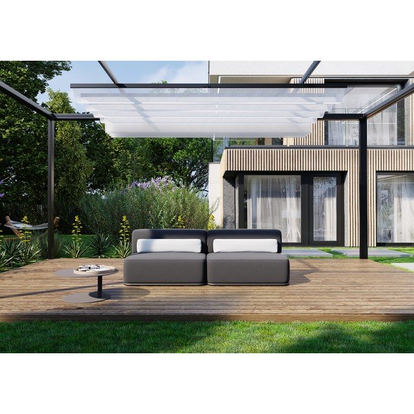 Sötétszürke kerti moduláris kanapé 204 cm Straw – Sit Sit-image-1