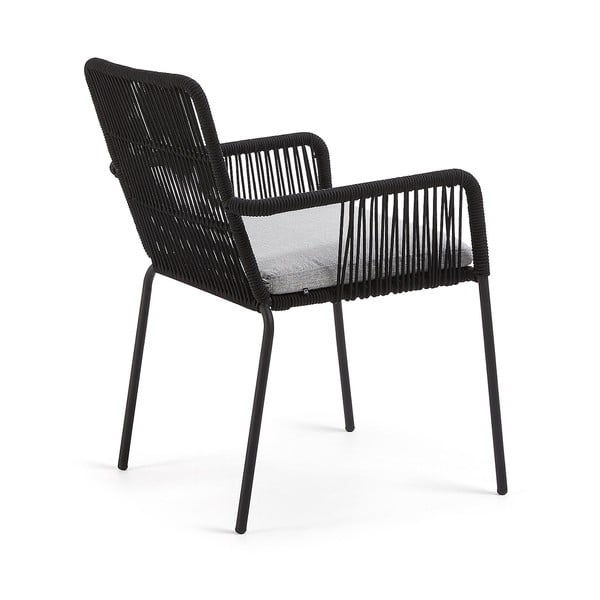 Samt fekete fém kerti szék - Kave Home-image-3