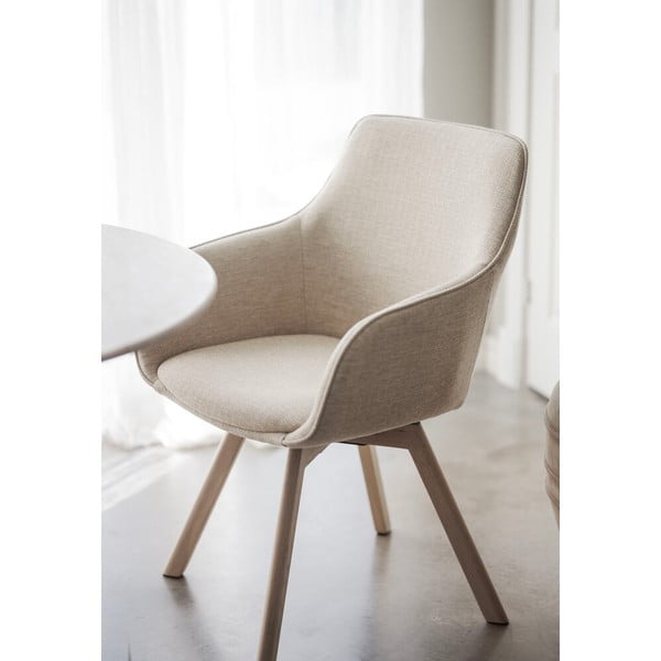 Bézs kárpitozott étkezőfotel szett 2 db-os Alison – Rowico-image-1