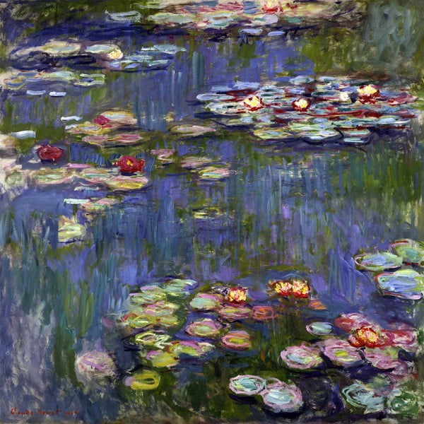 Reprodukciós kép 70x70 cm Water Lilies, Claude Monet – Fedkolor