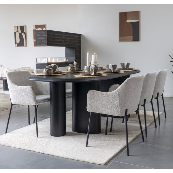 Étkezőasztal kőrisfa dekoros asztallappal 100x220 cm Tirano – House Nordic-image-1