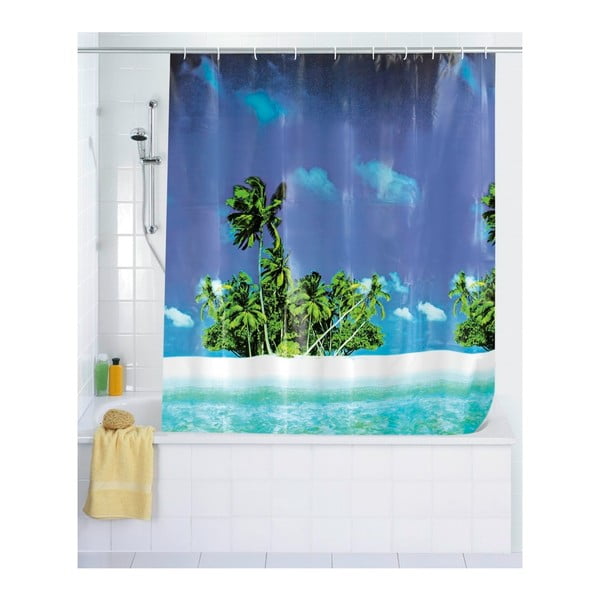 Dreamy Beach kék zuhanyfüggöny, 180 x 200 cm - Wenko-image-1