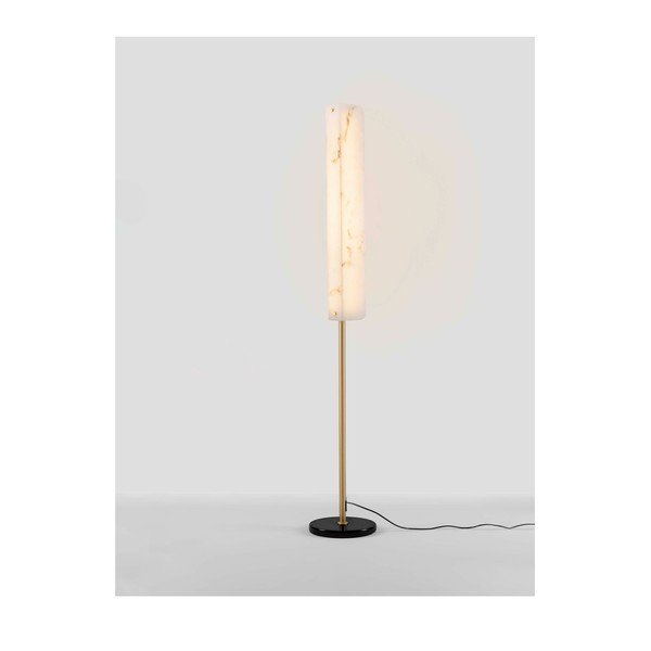 Krémszínű-sárgaréz színű LED állólámpa márvány dekorral (magasság 160 cm) Aider – Nova Luce-image-4