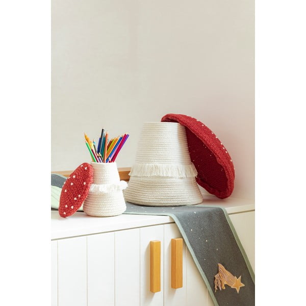 Piros-krémszínű textil játéktároló kosár ø 38x33 cm Big Mushroom – Lorena Canals-image-3