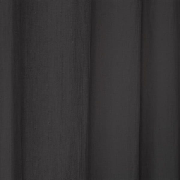 Night Time sötétszürke középen elhúzható vászonfüggöny, 250 x 140 cm - Linen Tales-image-1