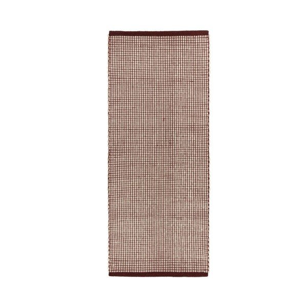 Borvörös-natúr színű kézi szövésű gyapjú futószőnyeg 80x170 cm Talo – noo.ma