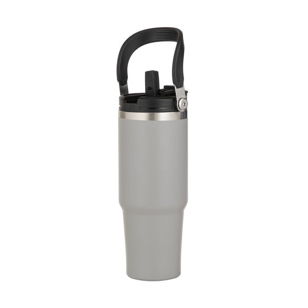 Szürke rozsdamentes acél utazó ivópalack 1 l Eco – Ladelle-image-3