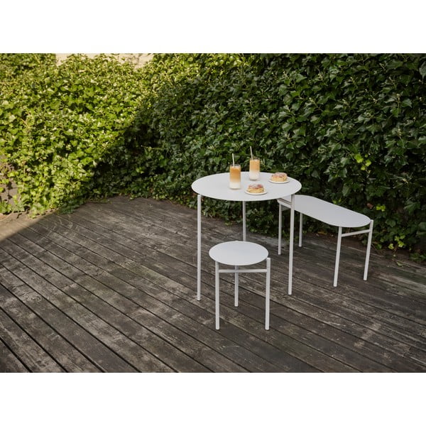 Világosszürke fém kerti pad Disc – Zone-image-1