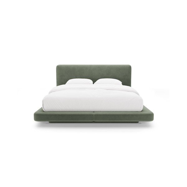 Zöld kárpitozott franciaágy 200x200 cm Linea – Micadoni -image-3