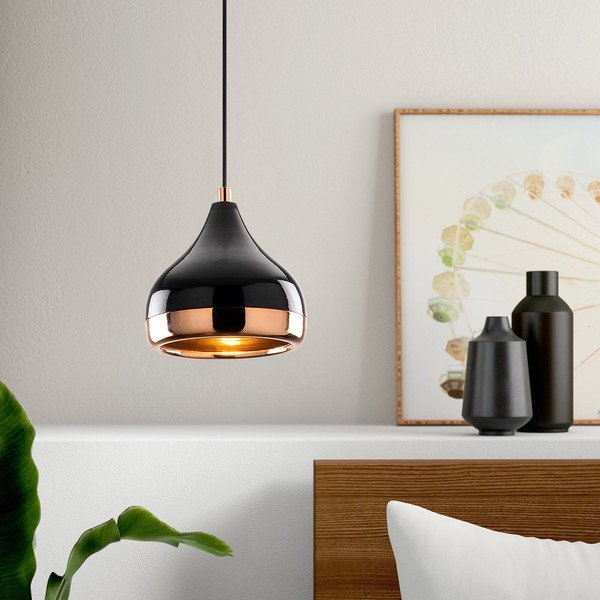 Yildo fekete-rézszínű függőlámpa, ø 17 cm - Opviq lights-image-4