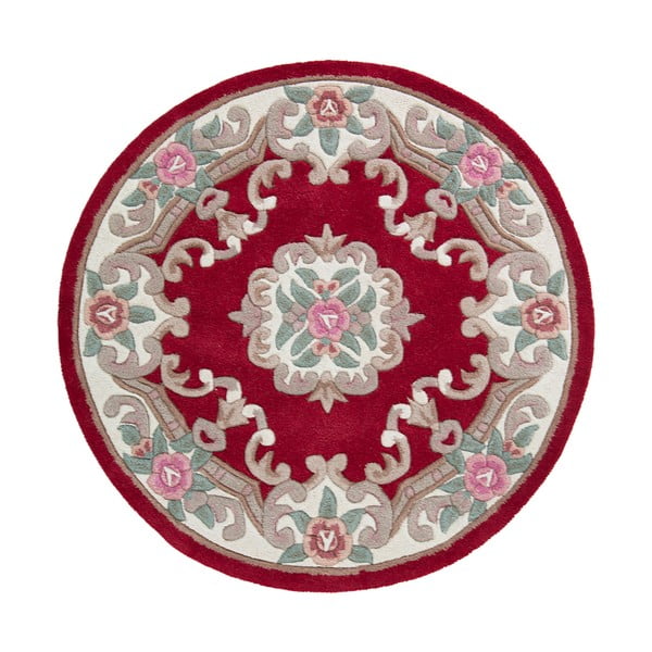 Aubusson piros gyapjú szőnyeg, ⌀ 120 cm - Flair Rugs