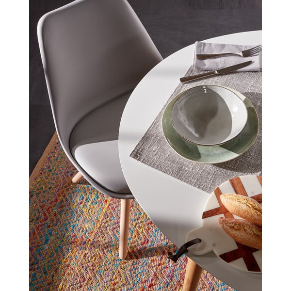 Fehér bővíthető étkezőasztal fehér asztallappal 90x120 cm Oqui – Kave Home-image-3