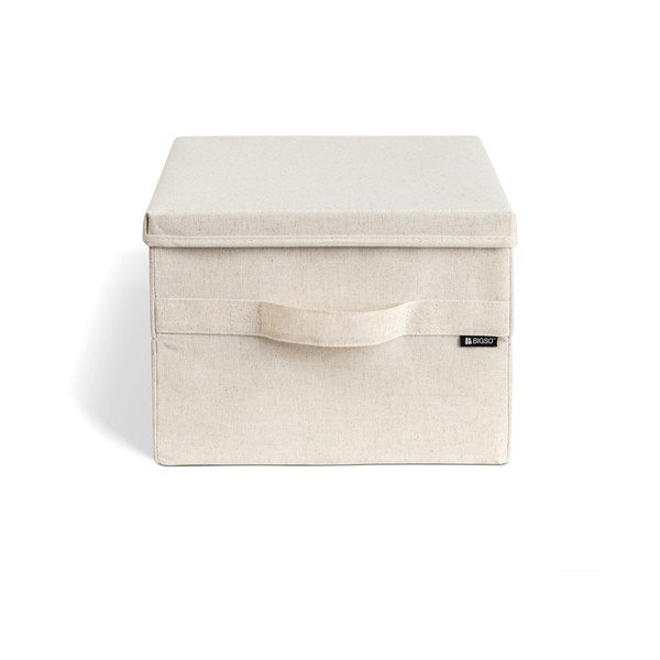 Bézs fedeles textil tárolódoboz 31x41x22 cm Soft Storage Medium – Bigso