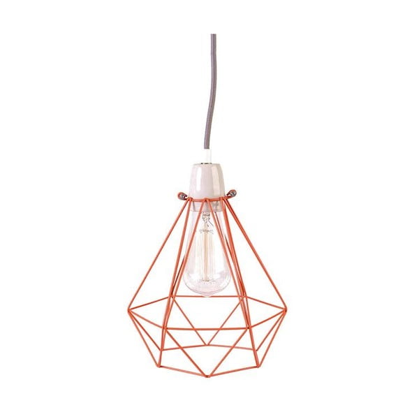 Diamond #1 lámpa narancssárga búrával és szürke kábellel - Filament Style