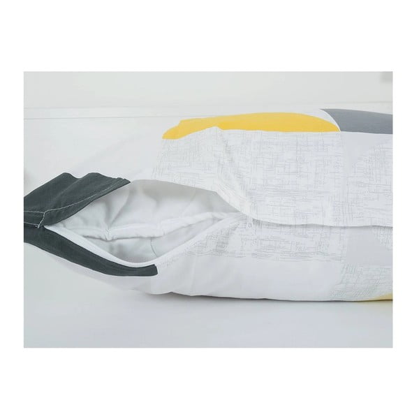 Sárga-szürke egyszemélyes krepp ágyneműhuzat 140x200 cm Geometries – B.E.S.-image-2