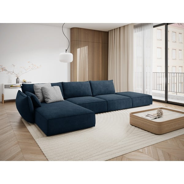 Sötétkék sarokkanapé (bal oldali) Vanda – Mazzini Sofas-image-1