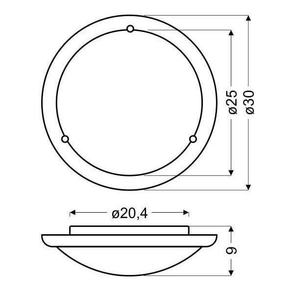 Fehér-natúr színű LED mennyezeti lámpa üveg búrával ø 30 cm Pine – Candellux Lighting-image-1