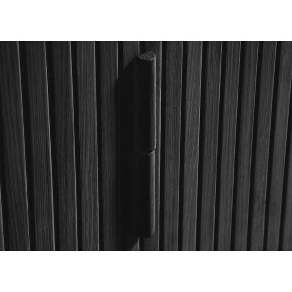 Fekete TV-állvány tölgyfa dekorral 160x56 cm Cavo – Unique Furniture-image-1