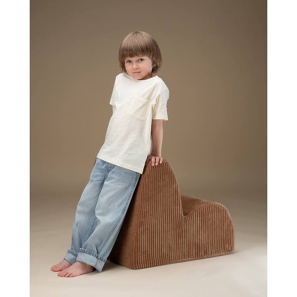 Barna kordbársony gyerek fotel Cloud – Wigiwama-image-3