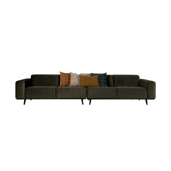 Statement sötétzöld bársonykanapé, hosszúság 372 cm - BePureHome-image-4