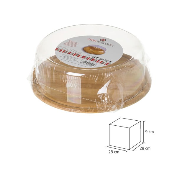 Bamboo köralakú fedeles bambusz tálca - Casa Selección-image-4