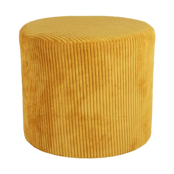 Glam sárga kordbársony puff, ⌀ 47 cm - Leitmotiv