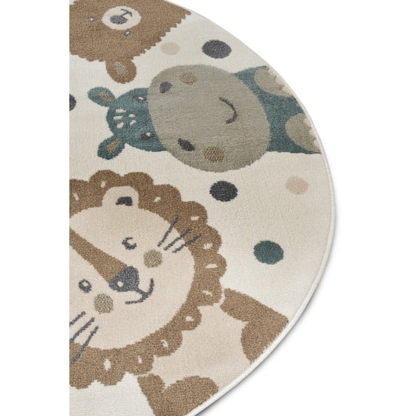 Bézs gyerek szőnyeg ø 140 cm Animal Party – Hanse Home-image-1