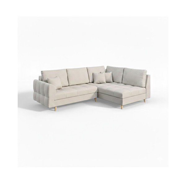 Krémszínű sarokkanapé (jobb oldali) Ariella – Ropez