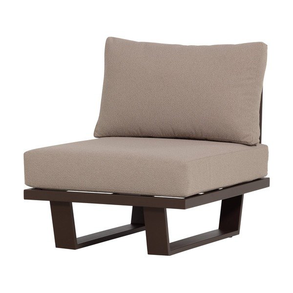 Barna fém-párnázott kerti fotel Bear – WOOOD