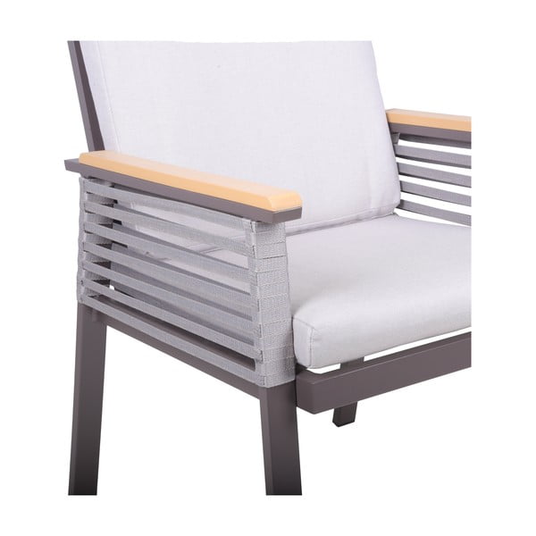 Világosszürke fém kerti fotel Denia – Garden Pleasure-image-2