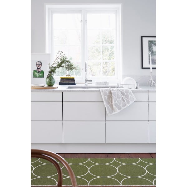 Sötétzöld kültéri-beltéri futószőnyeg 70x200 cm Boo Dark Olive – Pappelina-image-1