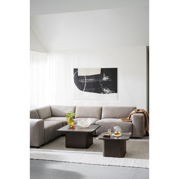 Sötétbarna dohányzóasztal tölgyfa dekorral ø 60 cm Sullivan – Rowico-image-3