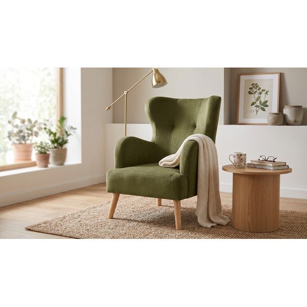 Zöld füles fotel Noemye – Bonami Selection-image-1
