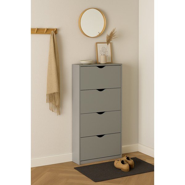 Szürke billenő ajtós cipőtartó 60x157x24 cm Stelo – Bonami Essentials-image-1