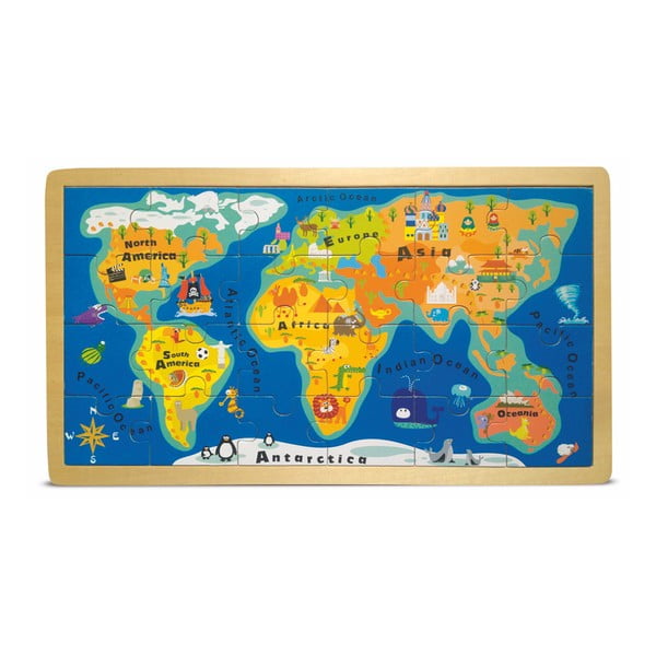 World Map puzzle keretben - Legler