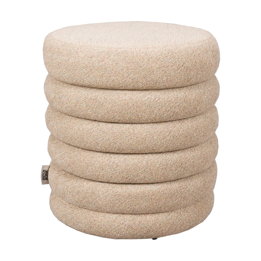 Bézs buklé puff Fern  Dutchbone