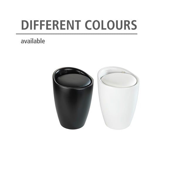 Candy fekete fürdőszobai ülőke, kivehető szennyestartó résszel - Wenko-image-4