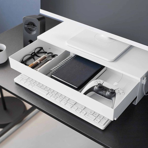 Fehér fém monitorállvány Tower – YAMAZAKI-image-4