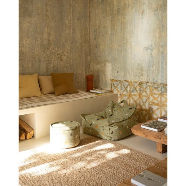 Zöld buklé-zsenília gyerek babzsákfotel Terrazzo Chair – Wigiwama-image-3