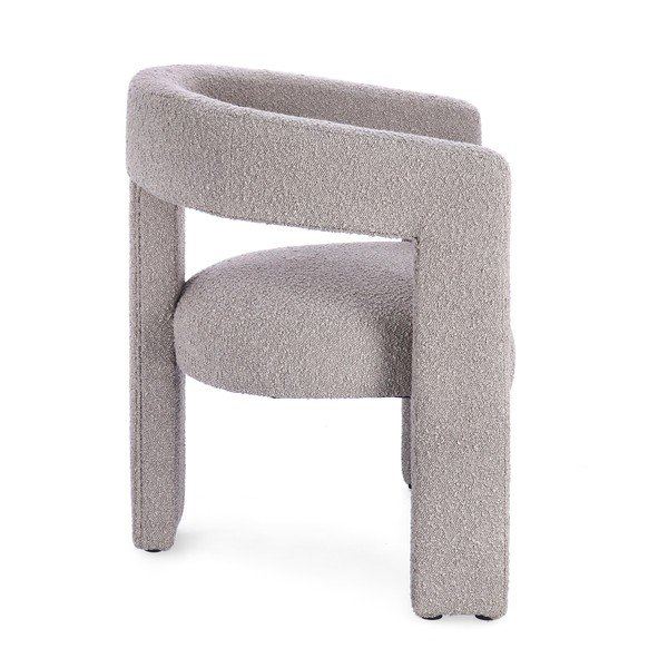 Világosszürke kárpitozott karfás étkezőfotel Arabella – Bizzotto-image-2