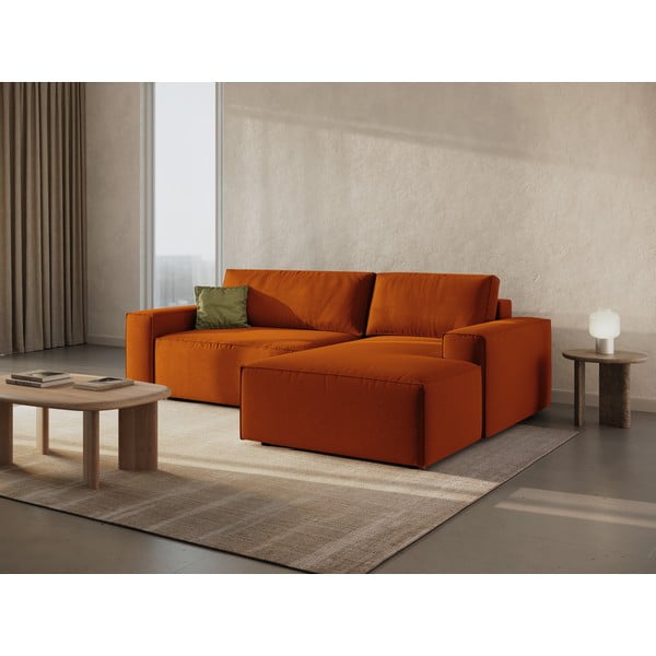 Téglavörös kinyitható sarokkanapé (jobb oldali) Jodie – Micadoni Home-image-1