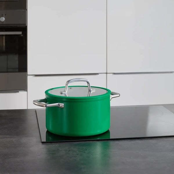 Indukciós tűzhelyhez alkalmas edény fedővel-kerámia felülettel 5,5 l Meda 3.0 – FABINI-image-1