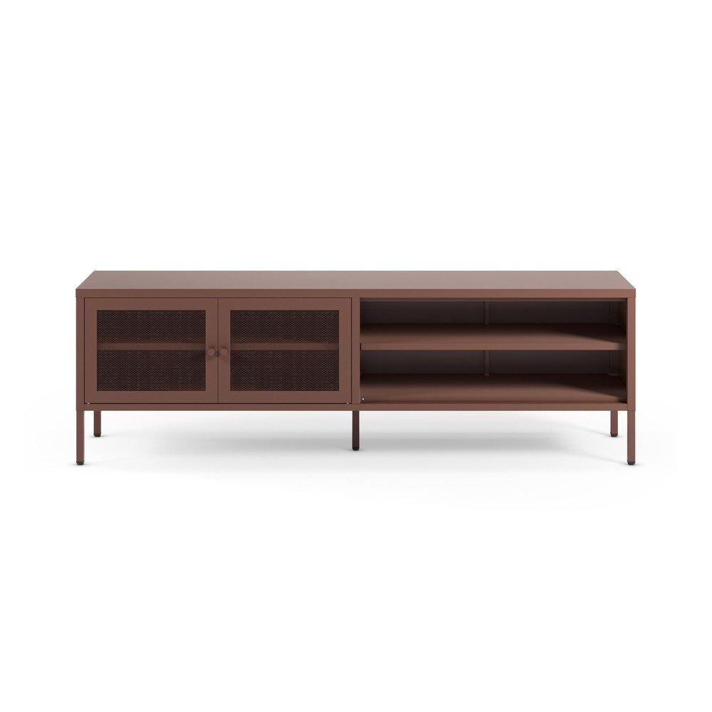 Borvörös fém TV-állvány 160x50x35 cm Fayna – Marckeric