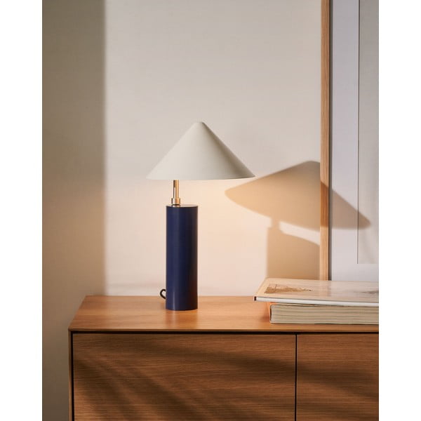 Sötétkék asztali lámpa fém búrával (magasság 42 cm) Shiva – Kave Home-image-1