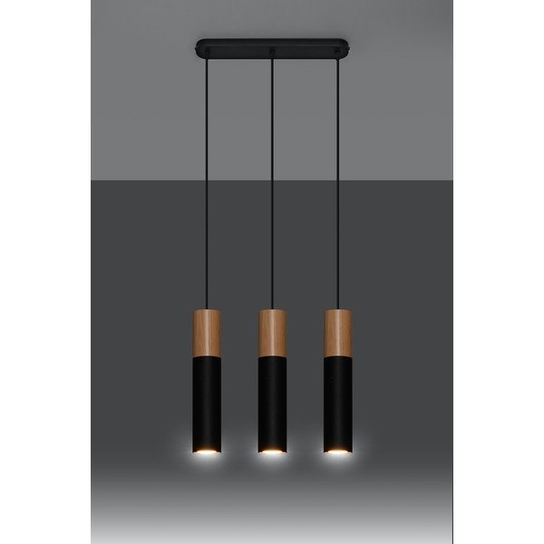 Paul fekete függőlámpa, hosszúság 40 cm - Sollux-image-1