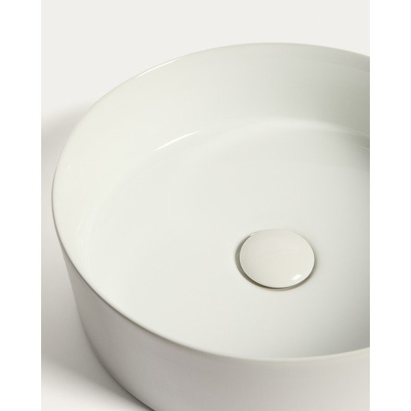 Fehér kerámia kerek mosdókagyló ø 36 cm Ovara – Kave Home-image-4