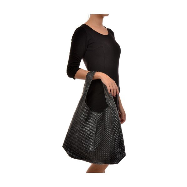 Barbara fekete bőr kézitáska - Mangotti Bags-image-2