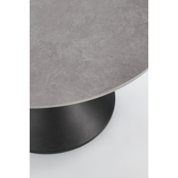 Fekete kerek dohányzóasztal márvány dekoros asztallappal ø 70 cm Joona – Bizzotto-image-2