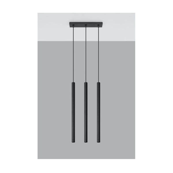 Fideus fekete függőlámpa, hosszúság 30 cm - Sollux-image-3